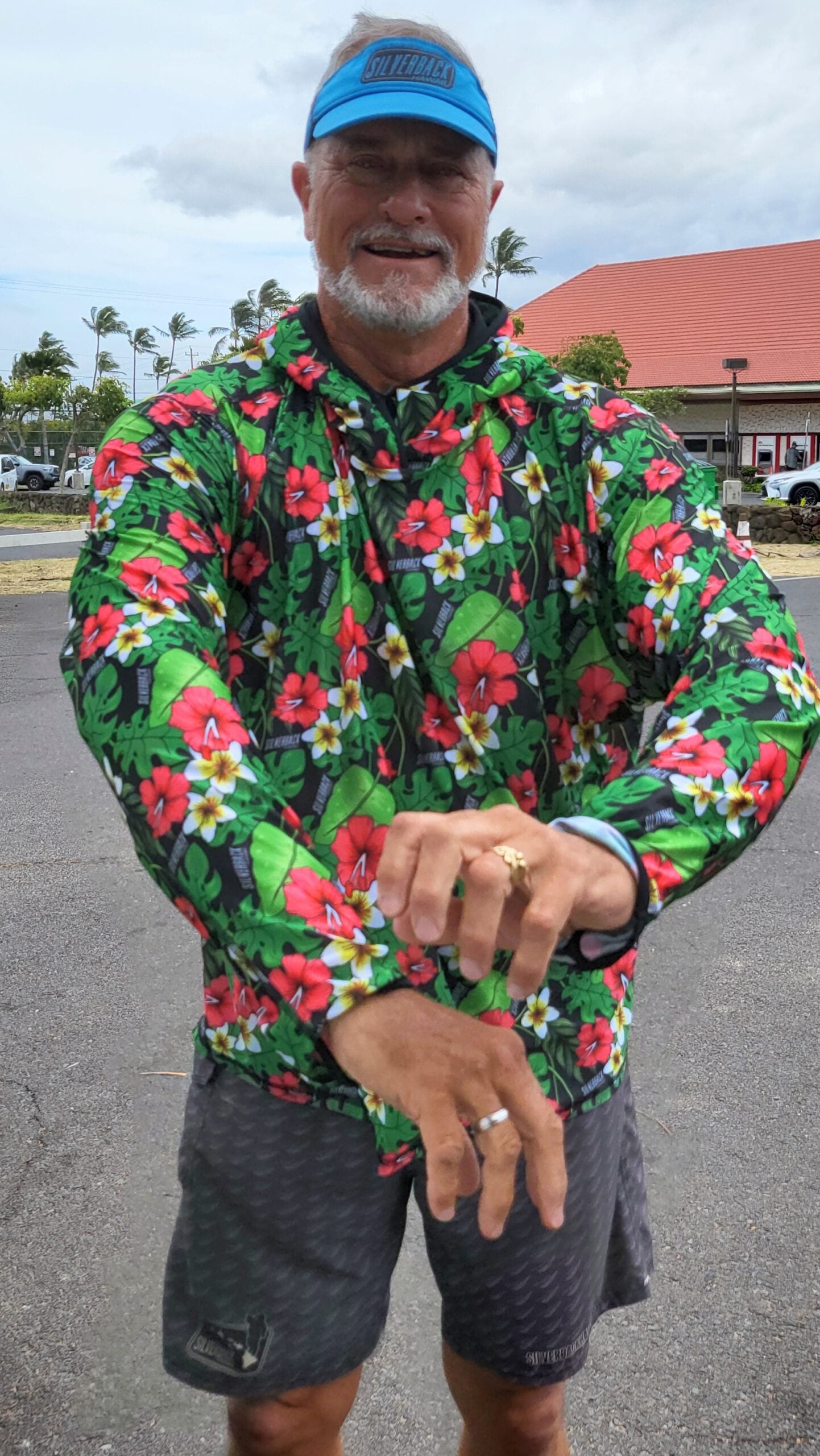 NEW! Men's Hawaiian Hydro Hoodie - Ekolu Pua Print Lotus Rec