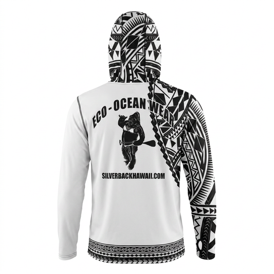 Women's Hawaiian Hydro Hoodie - Tribal Tattoo Print