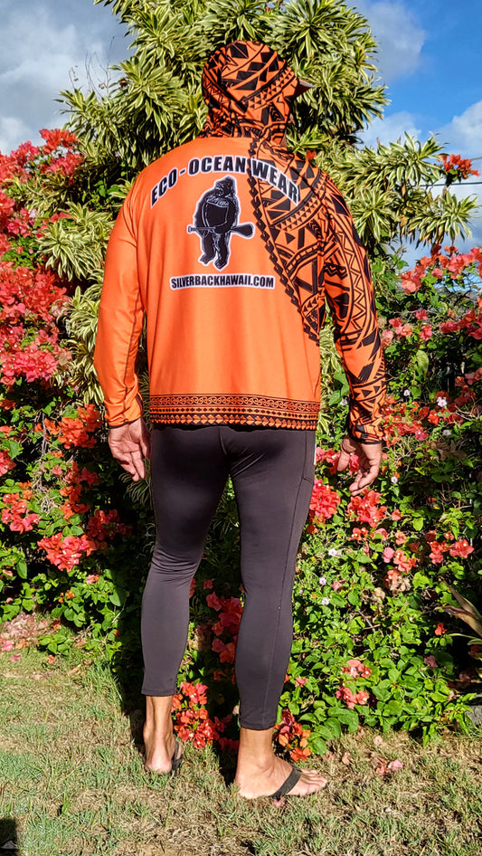 New! Men's Hawaiian Hydro Hoodie - Tribal Tattoo Print