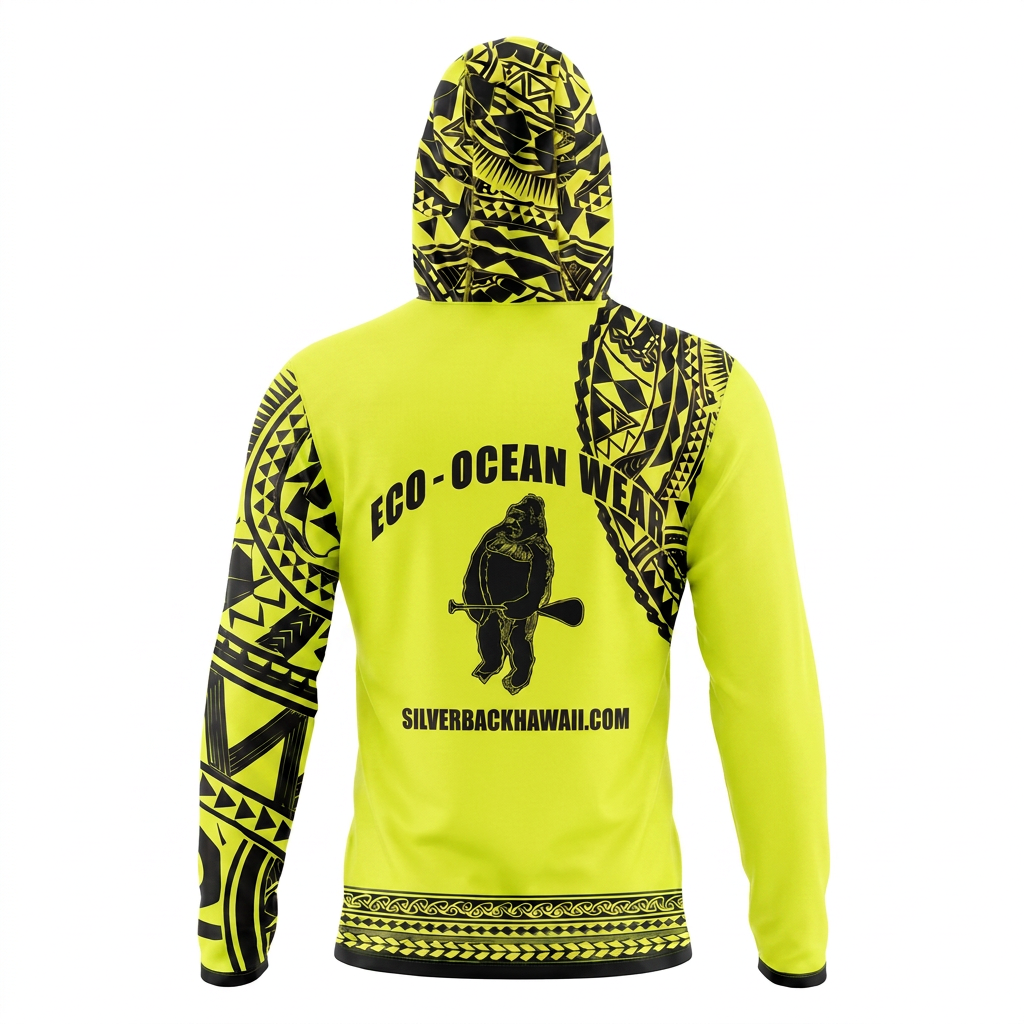 Women's Hawaiian Hydro Hoodie - Tribal Tattoo Print