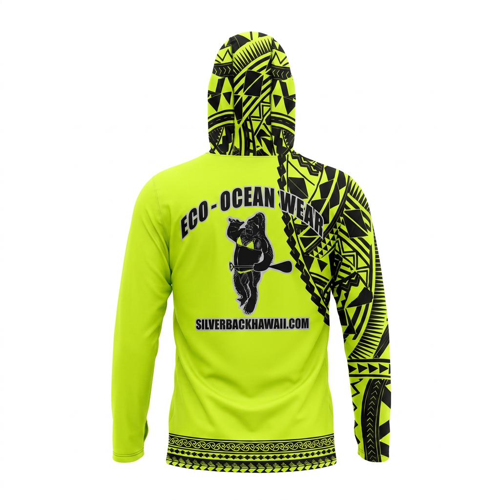 Women's Hawaiian Hydro Hoodie - Tribal Tattoo Print
