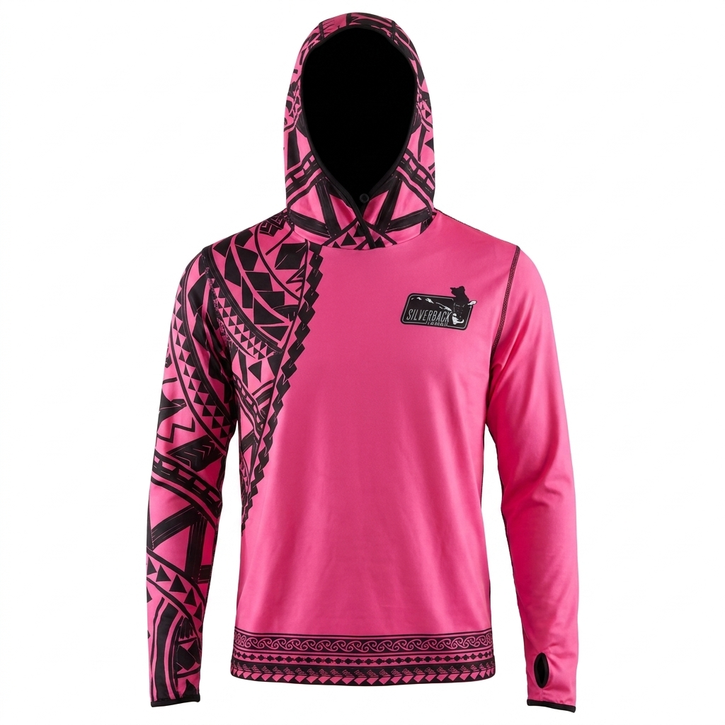 Women's Hawaiian Hydro Hoodie - Tribal Tattoo Print