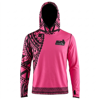 Women's Hawaiian Hydro Hoodie - Tribal Tattoo Print