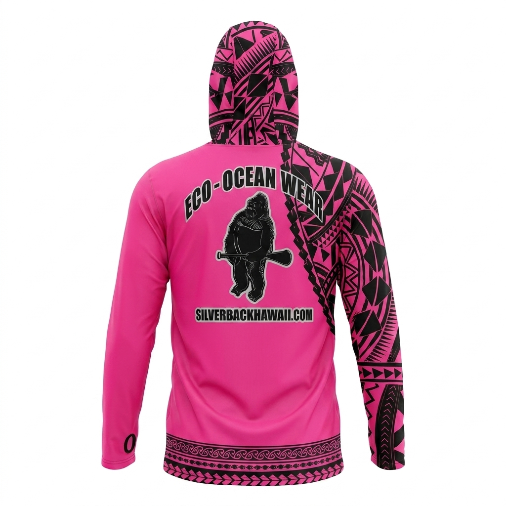 Women's Hawaiian Hydro Hoodie - Tribal Tattoo Print