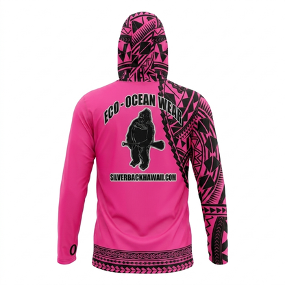 Women's Hawaiian Hydro Hoodie - Tribal Tattoo Print