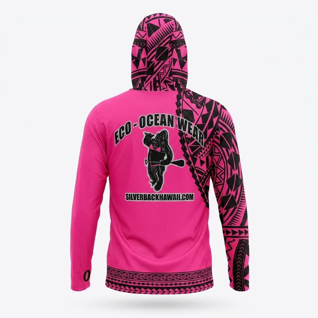 Women's Hawaiian Hydro Hoodie - Tribal Tattoo Print