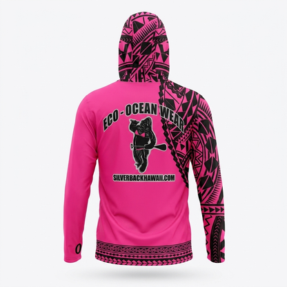 Women's Hawaiian Hydro Hoodie - Tribal Tattoo Print
