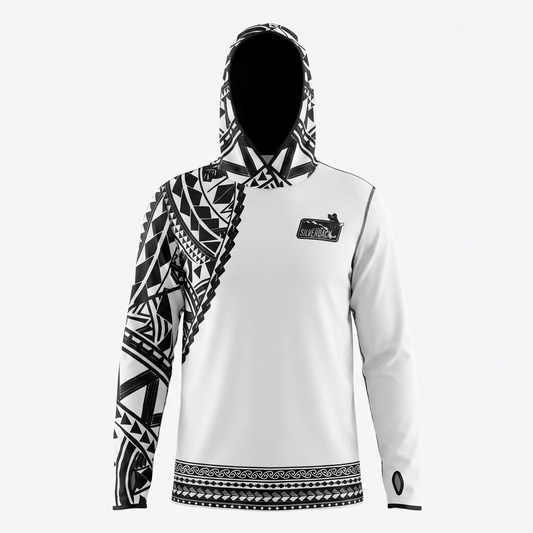 Women's Hawaiian Hydro Hoodie - Tribal Tattoo Print