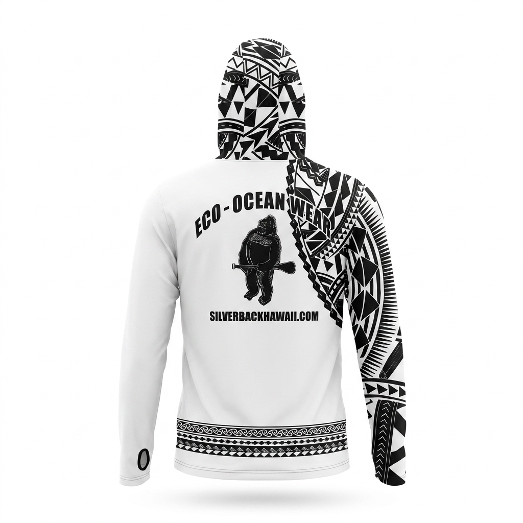 Women's Hawaiian Hydro Hoodie - Tribal Tattoo Print