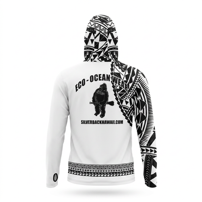 Women's Hawaiian Hydro Hoodie - Tribal Tattoo Print