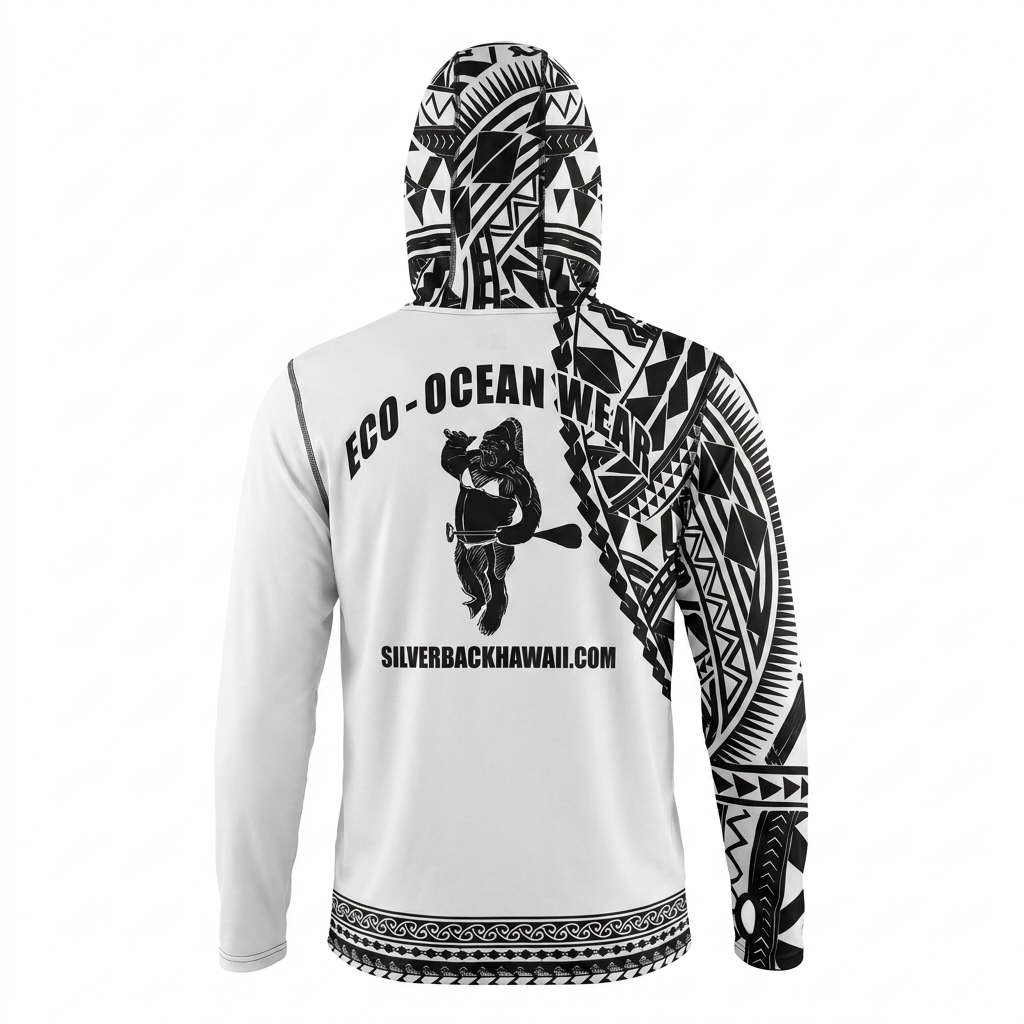Women's Hawaiian Hydro Hoodie - Tribal Tattoo Print