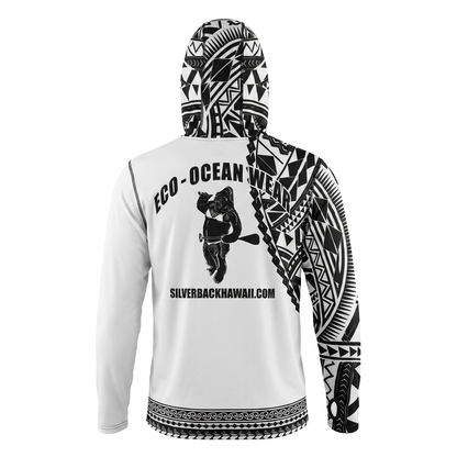 Women's Hawaiian Hydro Hoodie - Tribal Tattoo Print