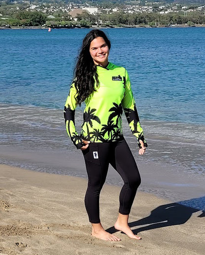 Women's Hawaiian Hydro Hoodie - Palm Tree Print