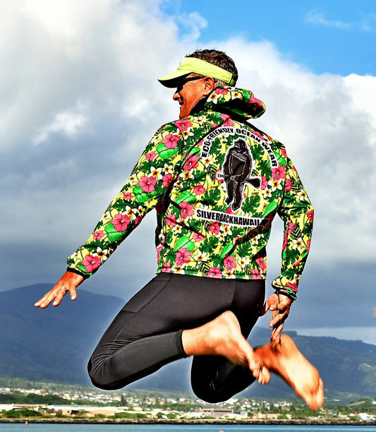 Men's Hawaiian Hydro Hoodie -  Ekolu Pua Print