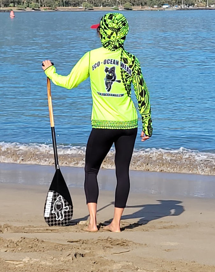 Women's Hawaiian Hydro Hoodie - Tribal Tattoo Print